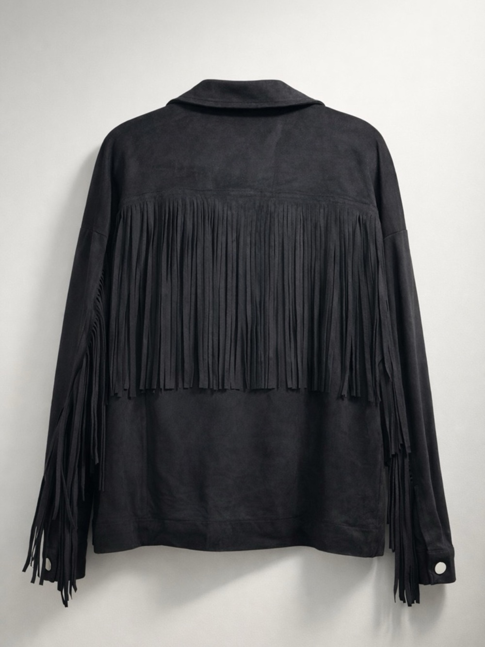 Jodifl Fringe Jacket - Boho Western Faux Suede Shacket - Picture 3 of 7